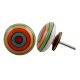 Multicolor Stripe Flat Ceramic Drawer Knob